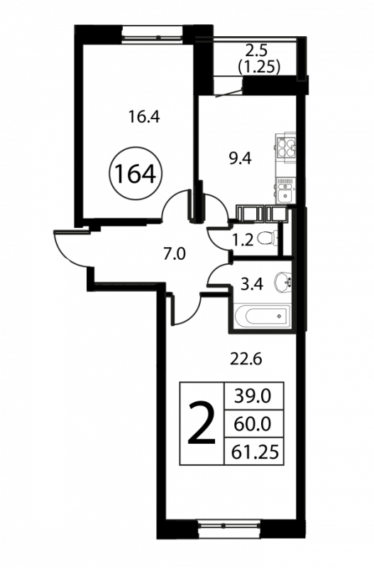 Продажа 2-комн квартиры в новостройке Домодедово с., Жуковского ул.,  к. 2