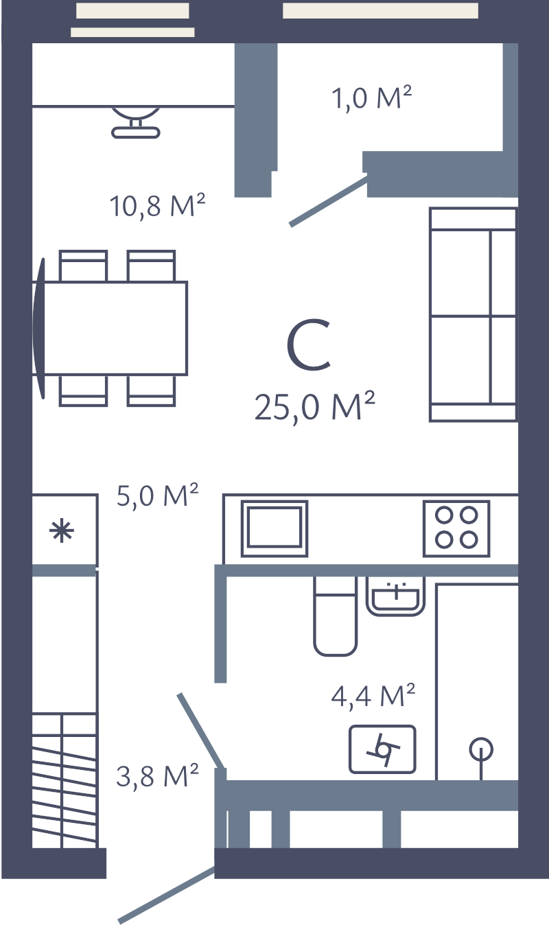 Продажа студии Кудрово д., Австрийская ул.,  к. 1