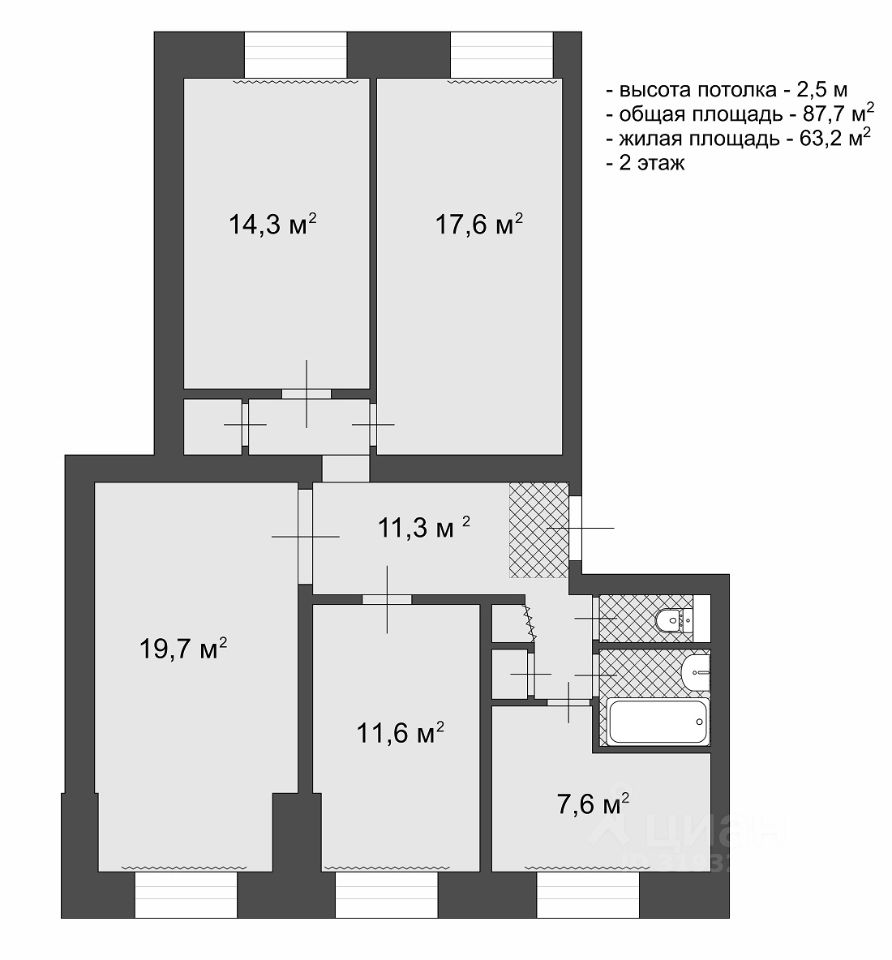 Продажа 4-комн квартиры на вторичном рынке улица Турку, 5/13
