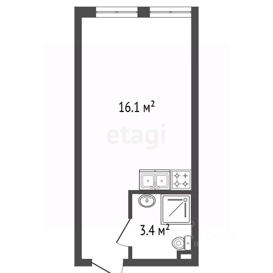 Продажа студии пос. Парголово, проезд Толубеевский, 8к2