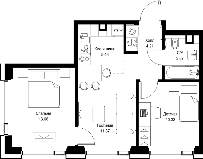 Продажа 2-комн квартиры в новостройке Москва г., Верейская ул.,  к. SET.2.А