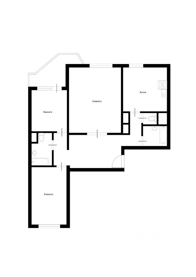 Аренда 3-комн квартиры на вторичном рынке улица Марьинский Парк, 21К2