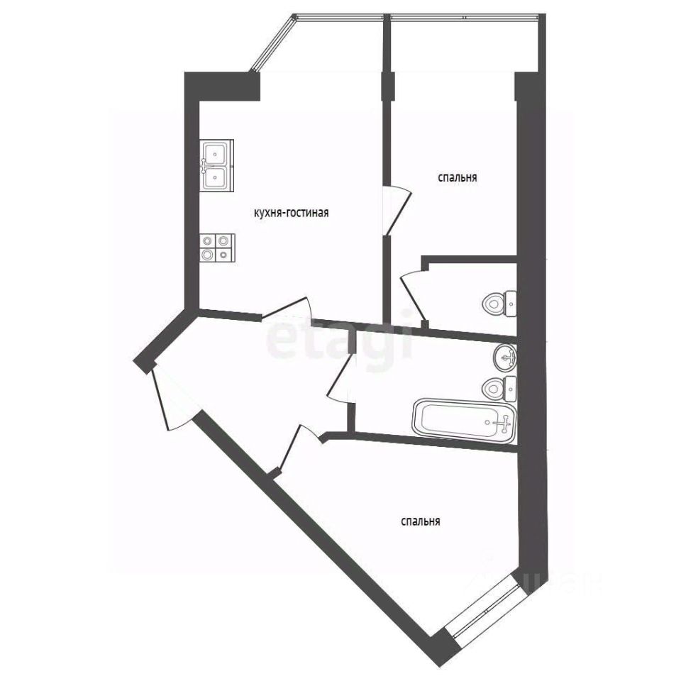 Продажа 2-комн квартиры на вторичном рынке Селятино пгт, улица Клубная, 55