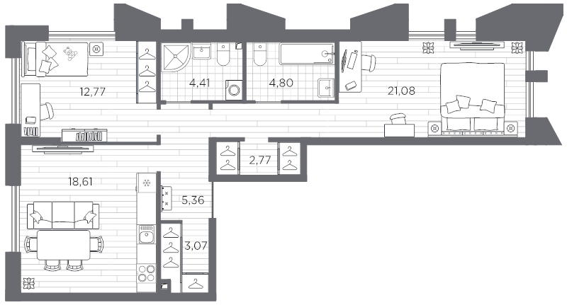 Продажа 2-комн квартиры в новостройке Санкт-Петербург г., Шкиперский проток,  к. 3