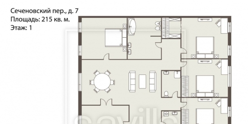 5-комн квартира Сеченовский пер., 7