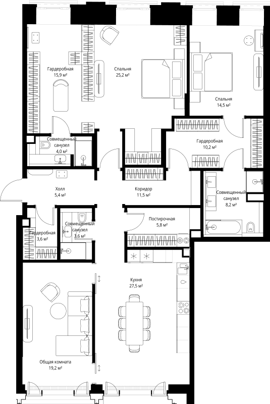 Продажа 3-комн квартиры в новостройке Москва г., Климашкина ул.,  к. 1