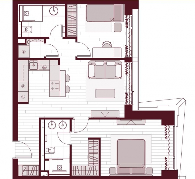 Планировка ЖК Прайм Парк,  м2