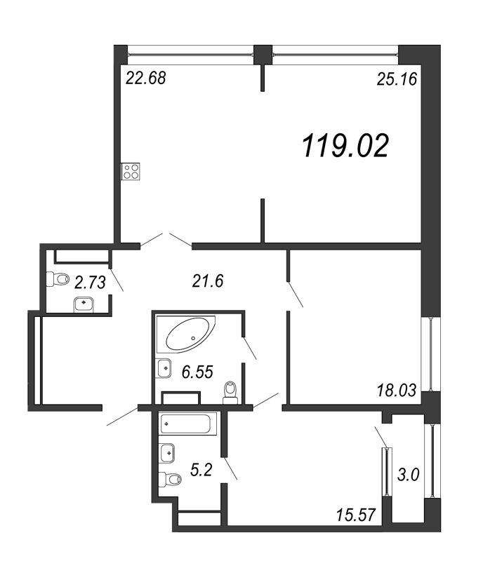 Продажа 3-комн квартиры в новостройке Санкт-Петербург г., Юрия Гагарина пр-кт,  к. 1