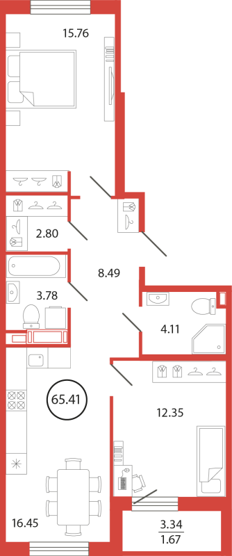 Продажа 2-комн квартиры в новостройке Бугры п., Дорога в Мурино,  к. 18