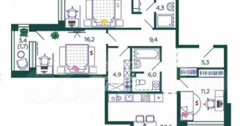 2-комн квартира ул Молодцова,  д. 23,  к. 2