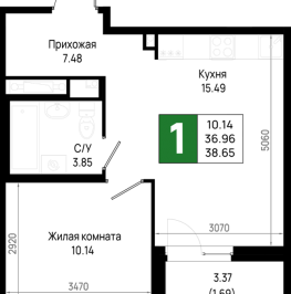 Продажа 1-комн квартиры в новостройке Новосаратовка д., Первых ул.,  к. 5.1