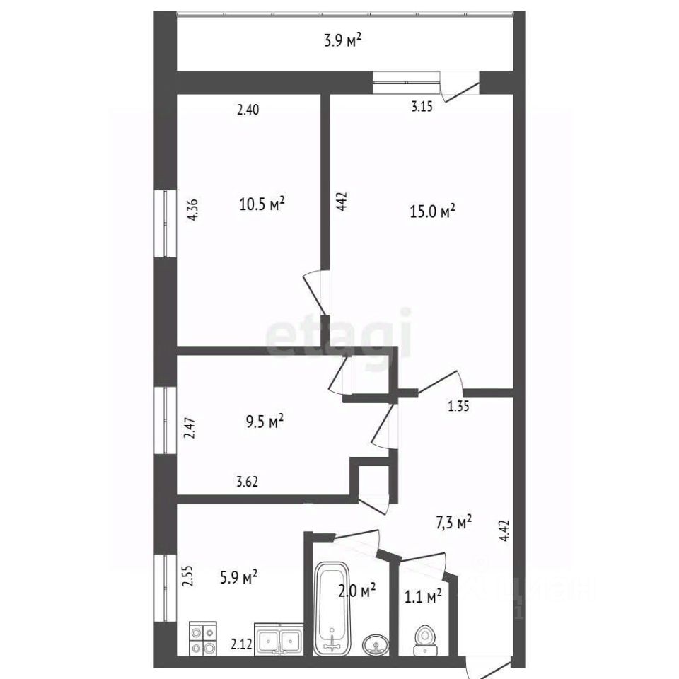 Продажа 3-комн квартиры на вторичном рынке Раменское, Рабочая улица, 1