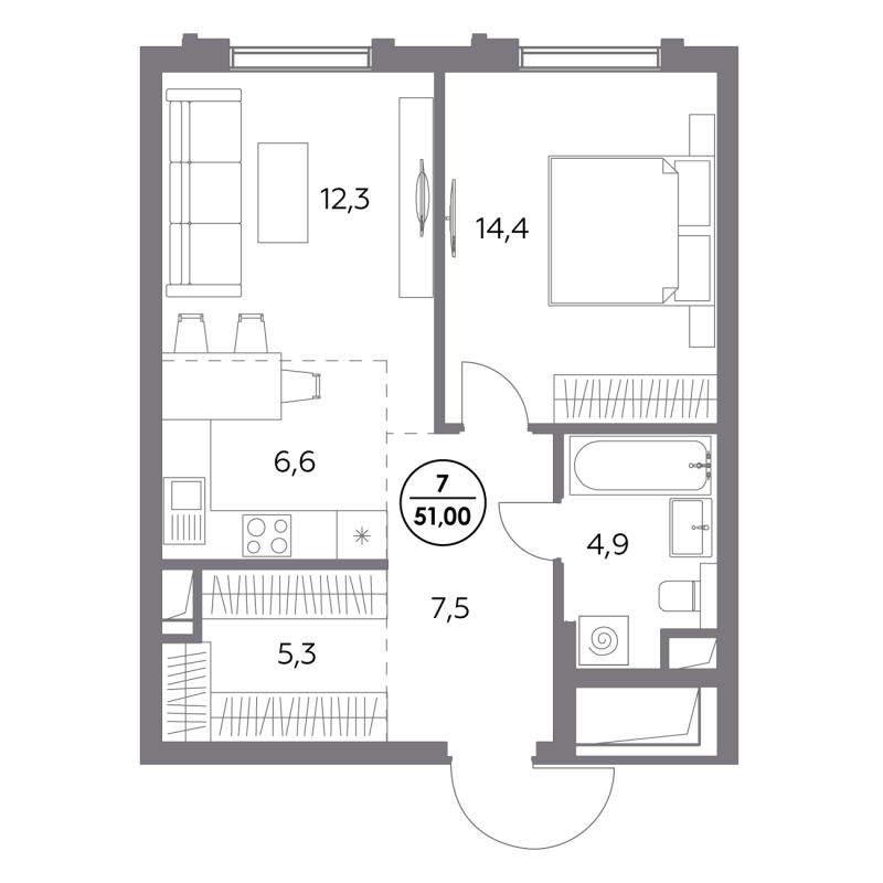Продажа 1-комн квартиры в новостройке Москва г., Фридриха Энгельса ул.,  к. 1
