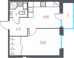 Продажа 1-комн квартиры в новостройке Пушкин г., 1-я линия, территория Лесное,  к. 4.3