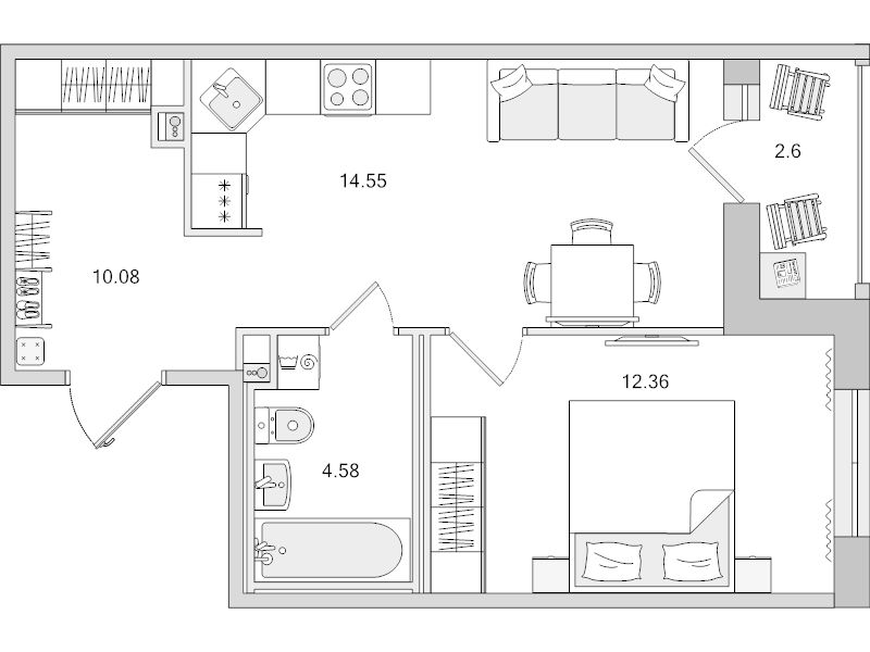 Продажа 1-комн квартиры в новостройке Новосаратовка д., Покровская Дорога ул.,  к. 4.7