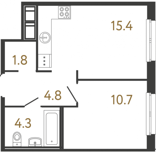 1-комн квартира Санкт-Петербург г., Обводного кан. наб.,  к. 1