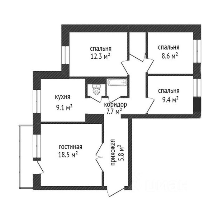 Продажа 4-комн квартиры на вторичном рынке Каргопольская улица, 13К1