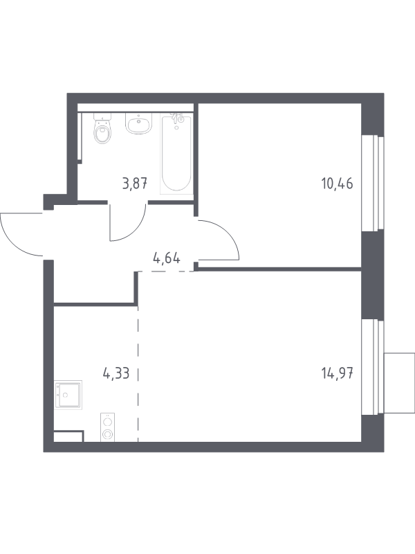 Продажа 1-комн квартиры в новостройке Мисайлово д., Молодежный б-р,  к. 14.2