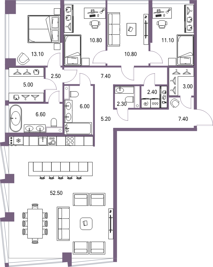 Продажа 4-комн квартиры в новостройке Москва г., Ленинградское ш.,  к. 6.3