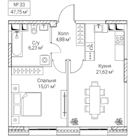 Продажа 1-комн квартиры в новостройке Москва г., 2-й Хорошёвский проезд, к. 1 Продажа 1-комн квартиры в новостройке Москва г., 2-й Хорошёвский проезд, к. 1