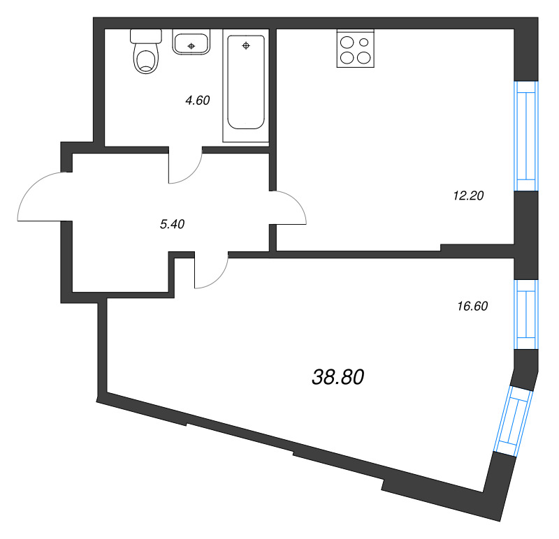 Продажа 1-комн квартиры в новостройке Мурино п., Южный проезд,  к. 1.12