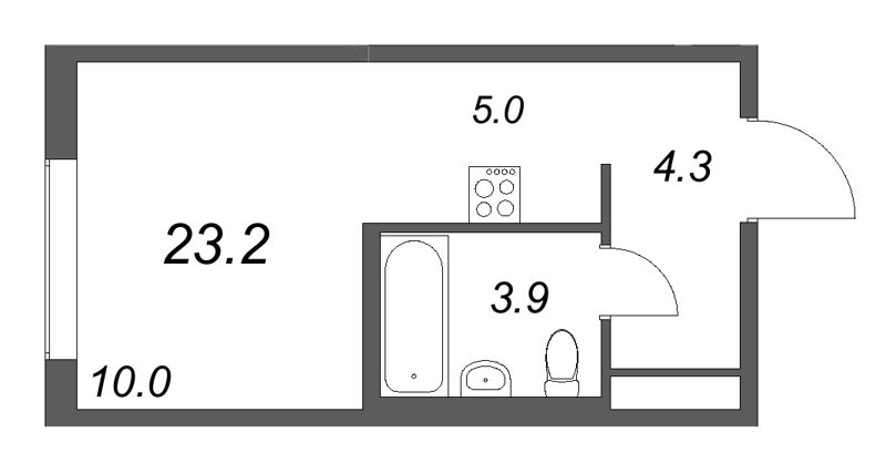 Продажа студии Санкт-Петербург г., Крыленко ул.,  к. 5