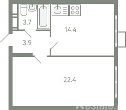 Продажа 1-комн квартиры на вторичном рынке Молоково с, Ново-Молоковский б-р,  д. 1