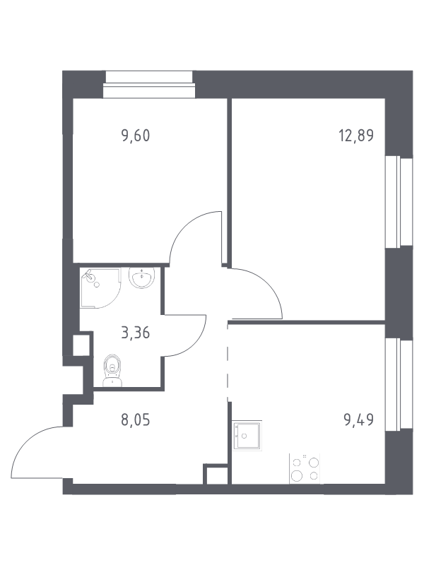 Продажа 2-комн квартиры в новостройке Cтолбово д., Проектируемый проезд № 7032,  к. 13