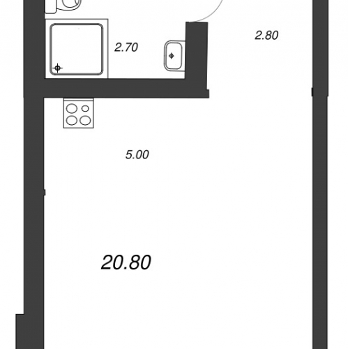 Студия Новое Девяткино д., Энергетиков ул.,  к. 1