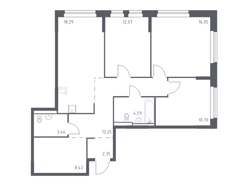 Продажа 3-комн квартиры в новостройке Колпино г., Загородная ул.,  к. 35.1