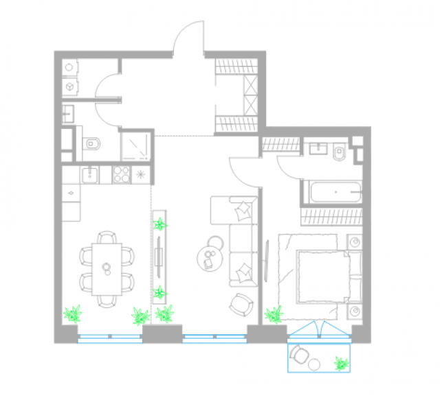 Планировка ЖК Level Причальный,  м2
