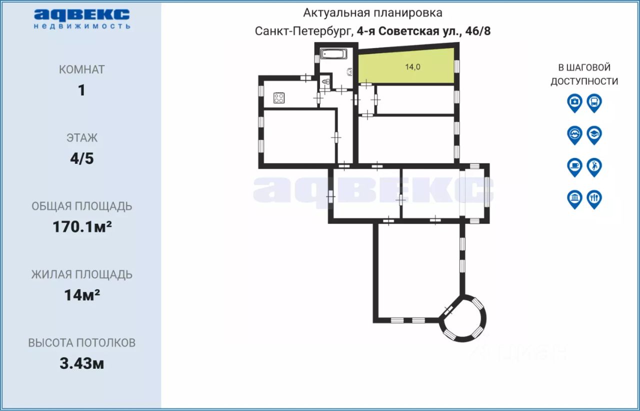 Продажа комнаты 4-я Советская улица, 46/8