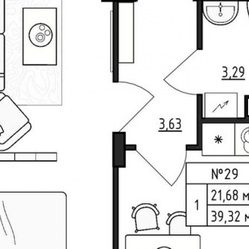 1-комн квартира Малое Верево, , Малое Верево, ул Сиреневая,  д. 21