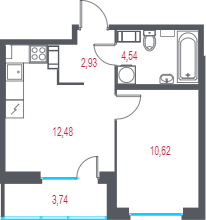 Продажа 1-комн квартиры в новостройке Пушкин г, Лесное п,  к. 2.1