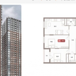 Продажа 3-комн квартиры в новостройке Рязанский пр-кт,  д. 39,  к. 9