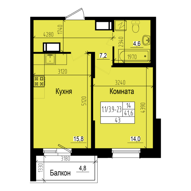 Продажа 1-комн квартиры в новостройке Ольгинская дорога, дом 3/20