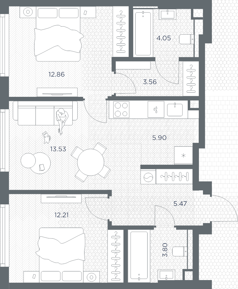 Продажа 2-комн квартиры в новостройке Москва г., Веткина ул.,  к. Башня-А