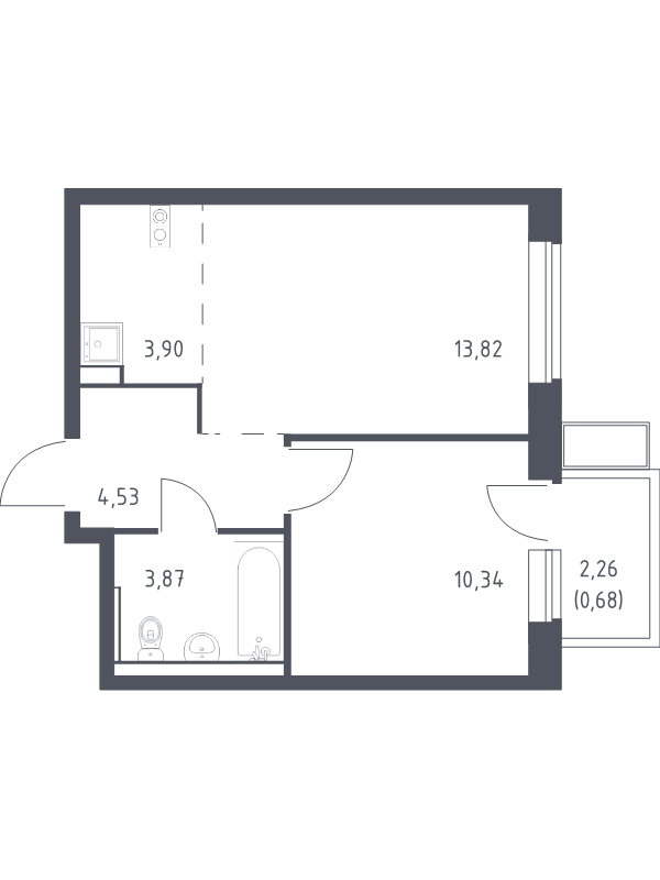 Продажа 1-комн квартиры в новостройке Егорово п., Колхозная ул.,  к. 3.2