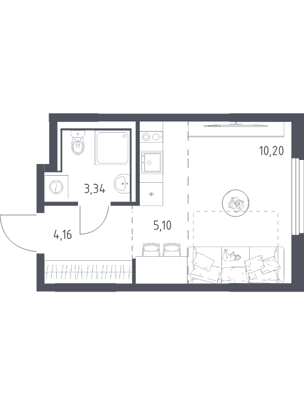 Продажа студии Мисайлово д., Молодежный б-р,  к. 18