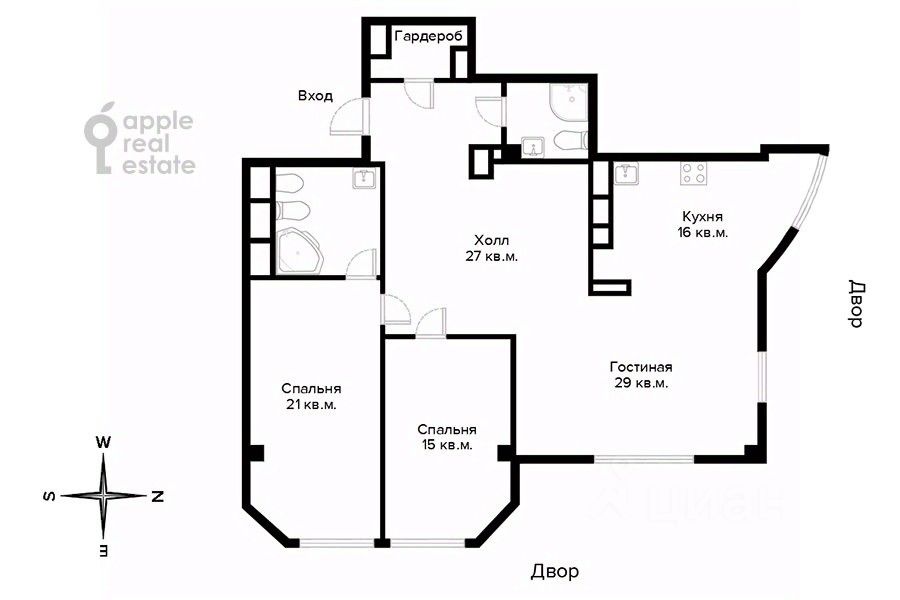 Продажа 3-комн квартиры на вторичном рынке Погорельский переулок, 5С2