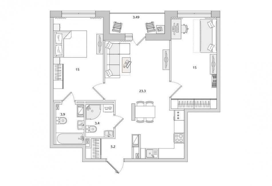 Продажа 2-комн квартиры на вторичном рынке Белоостровская ул. ,  д. 10,  к. 3