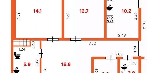 4-комн квартира проспект Кузнецова, 11к3