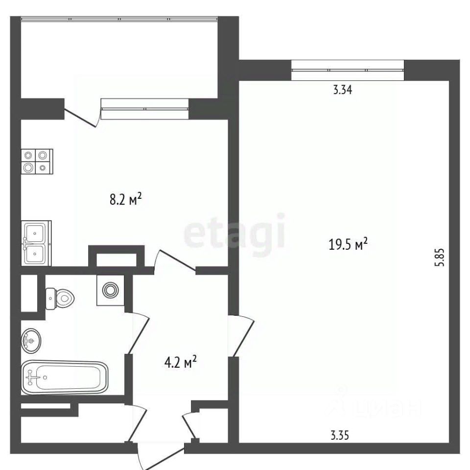 Продажа 1-комн квартиры на вторичном рынке улица Коненкова, 7
