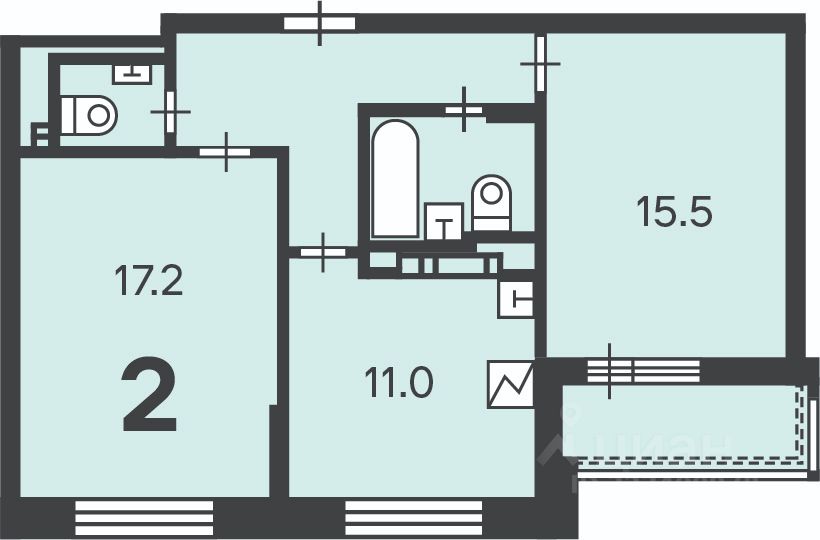 Продажа 2-комн квартиры на вторичном рынке улица Кедрова, 16К3