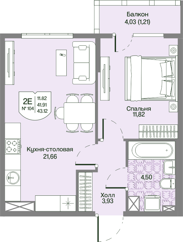 Продажа 1-комн квартиры в новостройке Мистолово д., Большой пр-кт,  к. 2