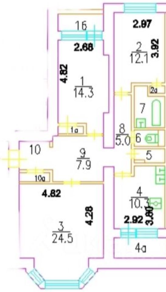 Продажа 3-комн квартиры на вторичном рынке 1-я Тверская-Ямская улица, 7