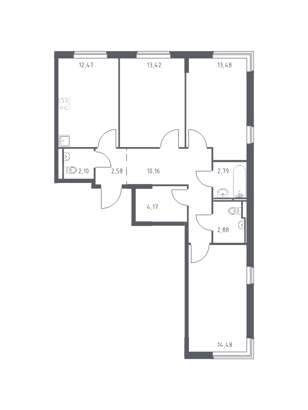 Продажа 3-комн квартиры в новостройке Мытищи г., 1-й Стрелковый пер.,  к. 6