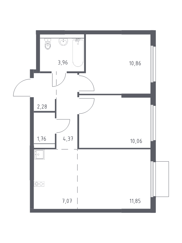 Продажа 2-комн квартиры в новостройке Мисайлово д., Молодежный б-р,  к. 19