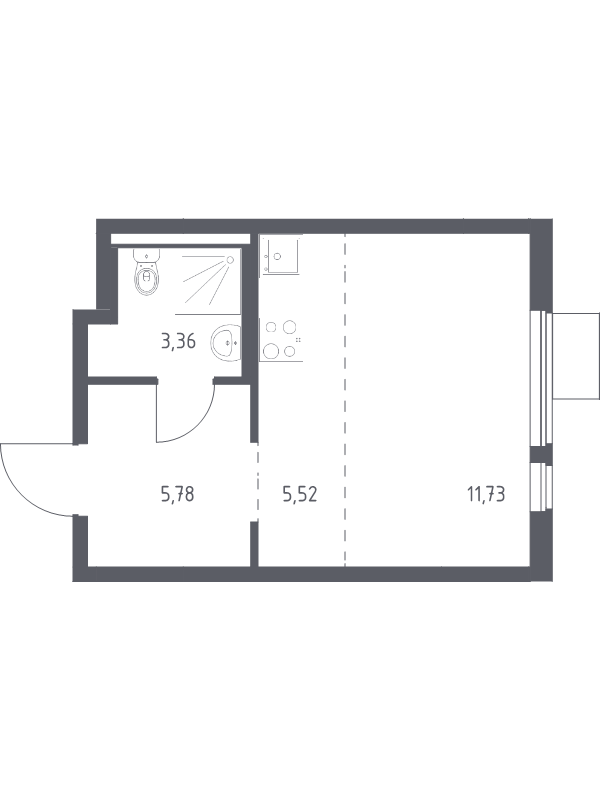 Продажа студии Коробово д,  к. 8.2
