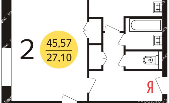 Аренда 2-комн квартиры на вторичном рынке ул Генерала Рычагова,  д. 22